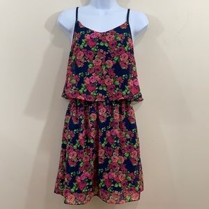 No Boundaries Sleeveless Floral Criss Cross Back Dress